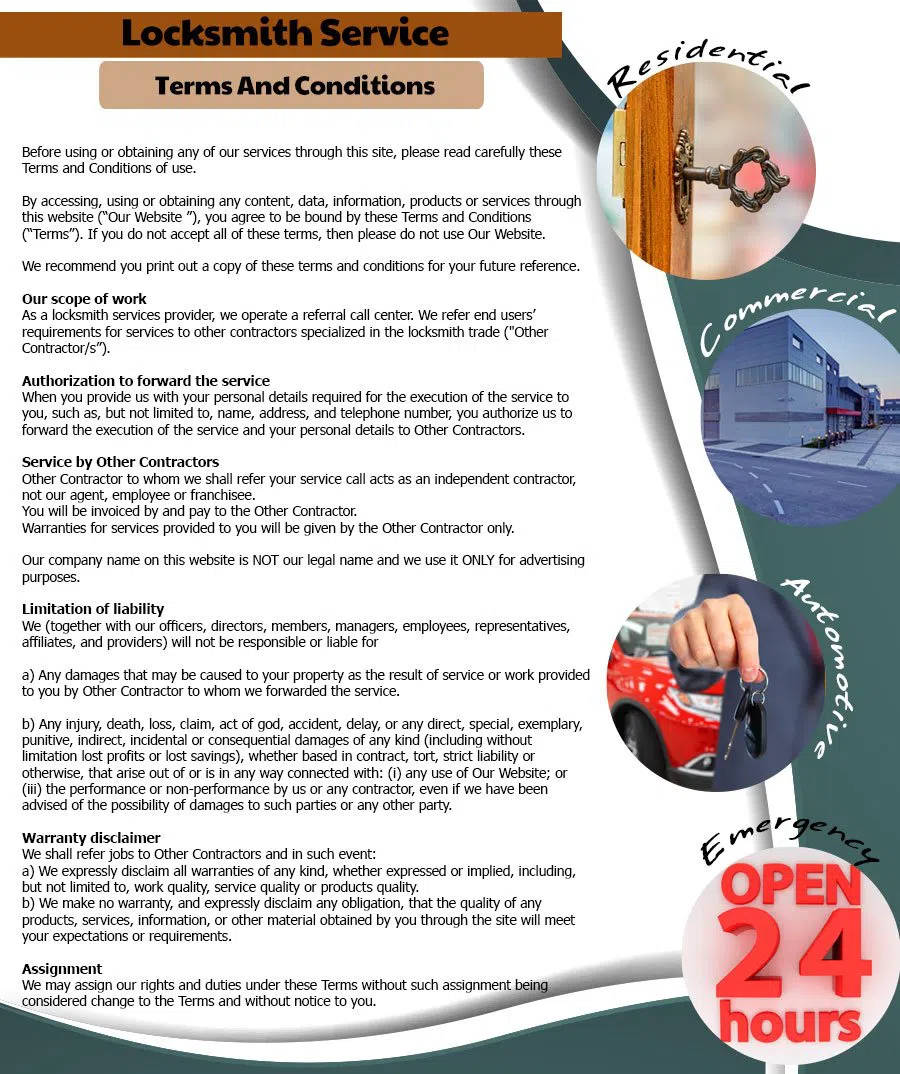 Interstate Locksmith Shop Summit, NJ 908-509-7722 - Terms-and-conditions